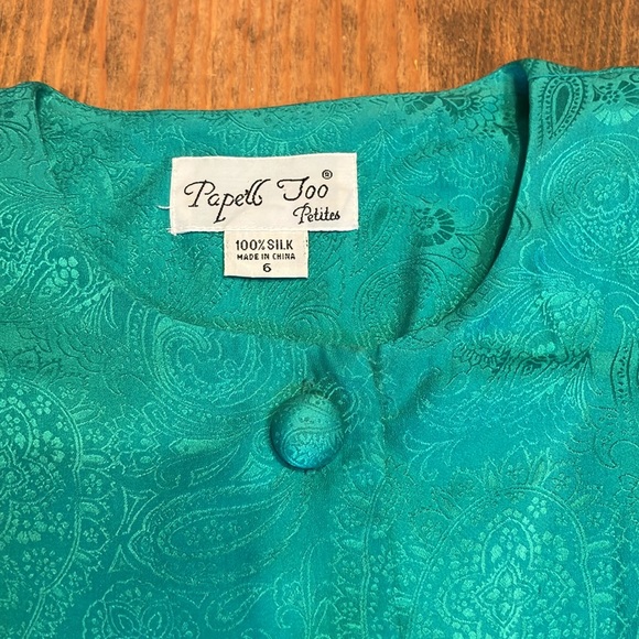 Vintage Papell Too petites 100% silk size 6 paisley design. Excellent condition. - Picture 7 of 14